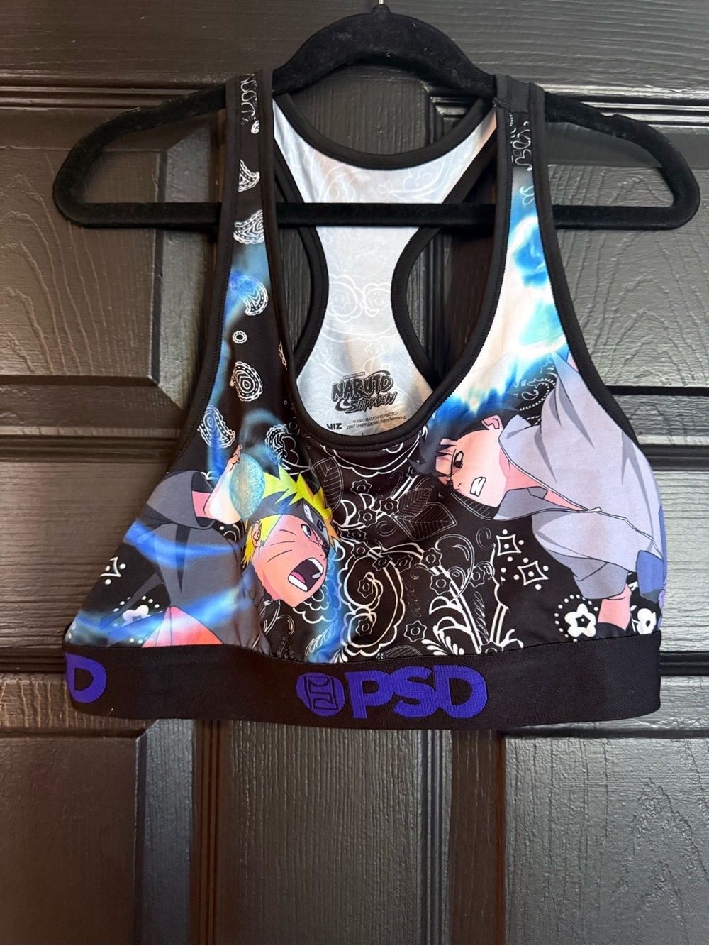 PSD woman’s' Naruto Graphic Top - Black with Blue Accents